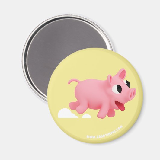 Rosa the Pig love Running マグネット (正面/裏面)