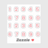 Rosa Zahlen Aufkleber シール (シート)