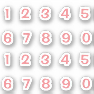 Rosa Zahlen Aufkleber シール