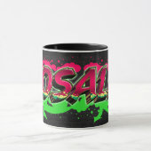 Rosalie Vorname Name Graffiti red green Tasse マグカップ (中央)