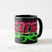 Rosalie Vorname Name Graffiti red green Tasse マグカップ (正面右)
