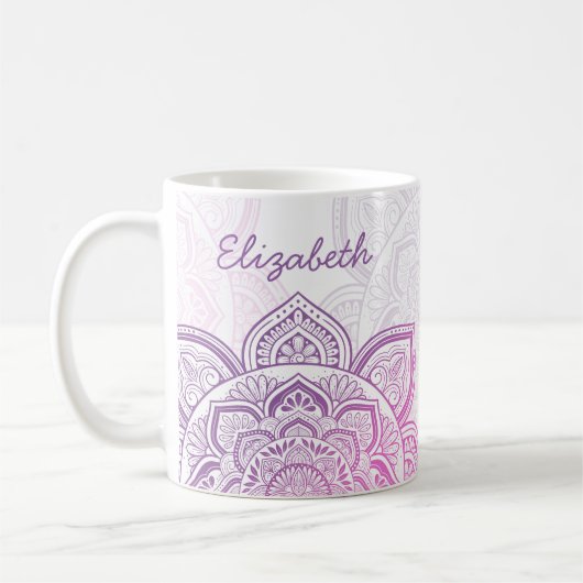 Rosaline Mandala 11 oz. Personalized Mug コーヒーマグカップ (左)