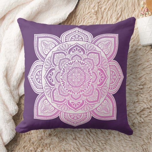 Rosaline Mandala Throw Pillow クッション (ブランケット)