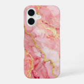 Rosaline Royale Luxury Blush Pink Marble Gold iPhone 16ケース (裏面)