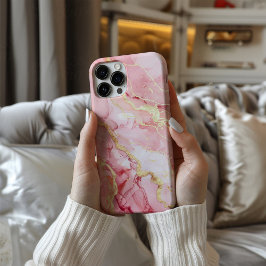 Rosaline Royale Luxury Blush Pink Marble Gold iPhone 16ケース