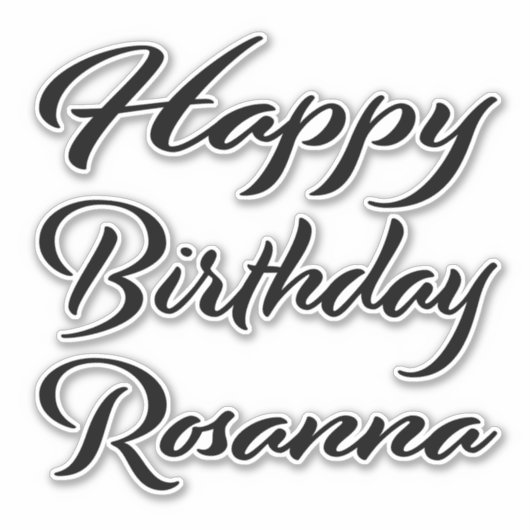 Rosanna Name Vorname black Sticker Geburtstag シール (正面)