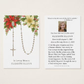 Rosary Funeral Memorial Prayer Poinsettias (正面&裏面)