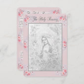Rosary Prayer Card with my Original Drawing  招待状 (正面/裏面)