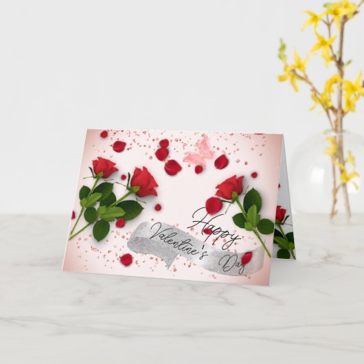 rosas de día San Valentín con cristales カード (黄色い花)
