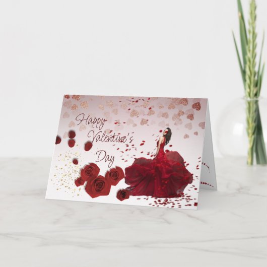  rosas de San Valentín con corazones  シーズンカード (正面)