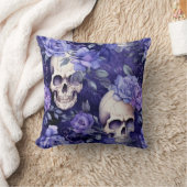 Rosas violetas con calaveras クッション (ブランケット)