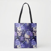 Rosas violetas con calaveras トートバッグ (正面)