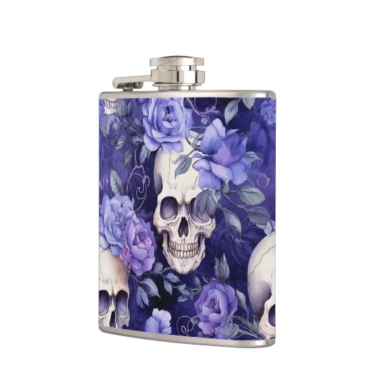 Rosas violetas con calaveras フラスク (左)