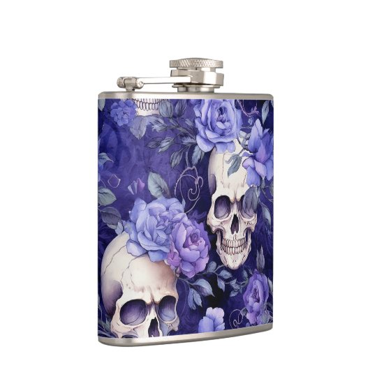 Rosas violetas con calaveras フラスク (右)