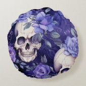 Rosas violetas con calaveras ラウンドクッション (裏面)