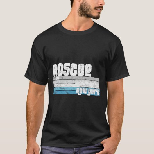 Roscoe New York Ny Retro Vacation Skiing Hiking Sn Tシャツ (正面)