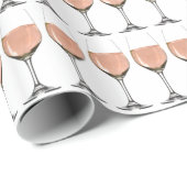 Roséのワイングラスのギフト用包装紙 ラッピングペーパー (ロールコーナー)