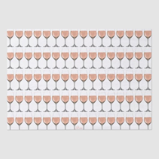Roséのワイングラスのティッシュペーパー 薄葉紙 (正面)