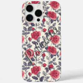 Rose カスタムネーム iPhoneケース フォン保護 iPhone 16 Pro Maxケース