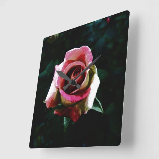 rose スクエア壁時計 (傾斜)