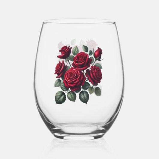 Rose ステムなしワイングラス (正面)
