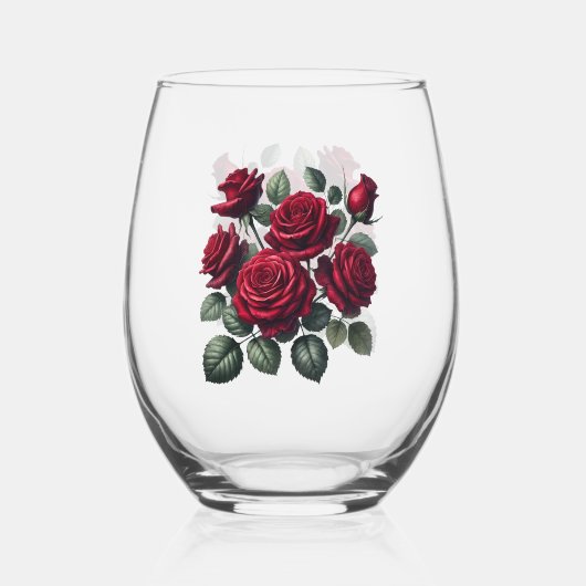 Rose ステムなしワイングラス (裏面)