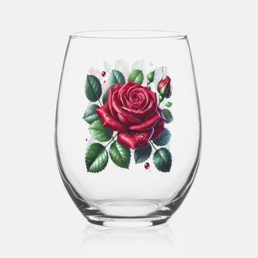 Rose ステムなしワイングラス (正面)