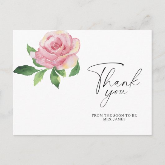 Rose - 結婚式前夜のパーティーのお礼カード ポストカード (正面)