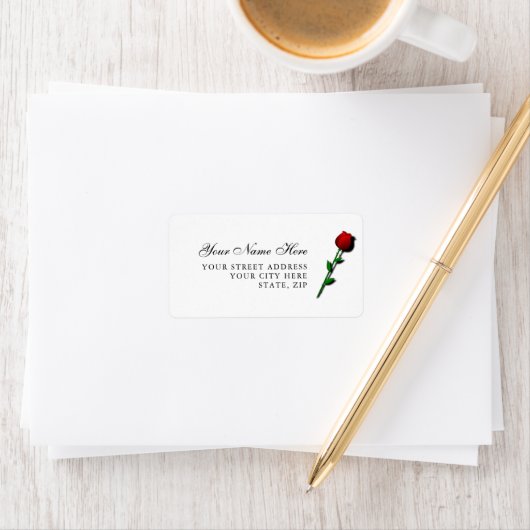 Rose Accent Address Labels for Invitations ラベル (インサイチュ)