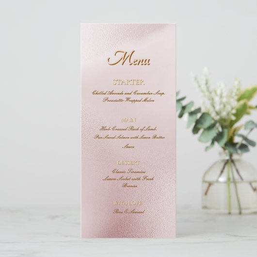 Rose Alcohol Ink Elegant Flat Menu メニュー (スタンド正面)