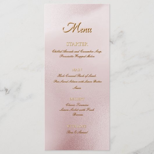 Rose Alcohol Ink Elegant Flat Menu メニュー (正面)