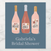 Rosé All Day Wine Lovers Cute CUSTOM  ワインラベル (シングルラベル)