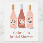 Rosé All Day Wine Lovers Cute CUSTOM  ワインラベル (シングルラベル)