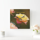 Rose and Bee Tote スクエア壁時計 (ホーム)