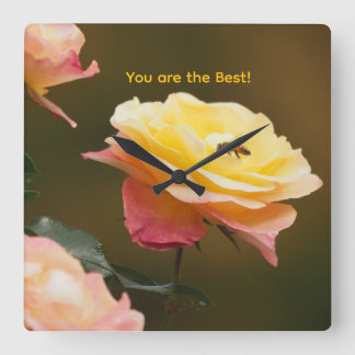 Rose and Bee Tote スクエア壁時計