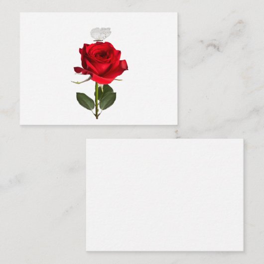 Rose And Butterfly Note Cards ノートカード (正面/裏面)