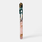rose and gold and dark green glitter marble iPhoneケース (左側面)