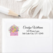 Rose and Peony Floral Envelope Return Address  ラベル (インサイチュ)