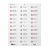 Rose and Peony Floral Envelope Return Address  ラベル (フルシート)