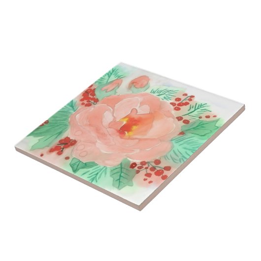 Rose aquarelle française タイル (側面)