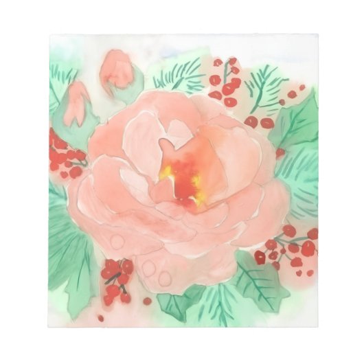 Rose aquarelle française ノートパッド (正面)