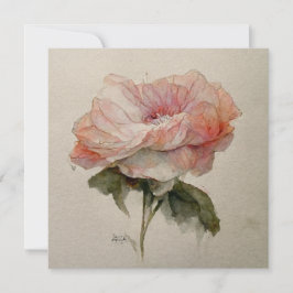 Rose Aquarelle Watercolor Rose Painting 招待状