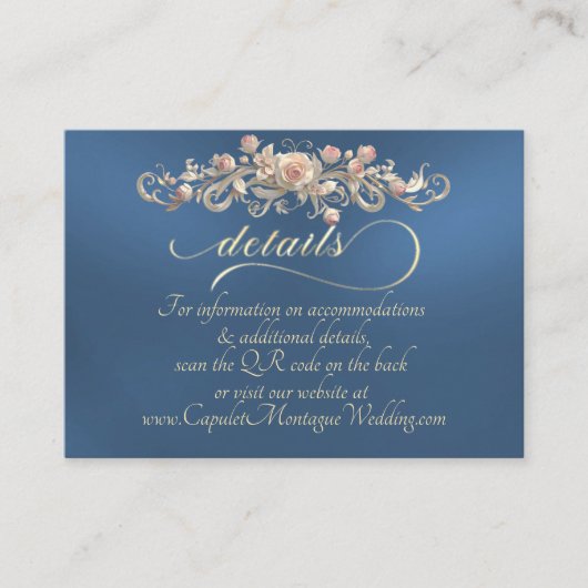 Rose Arc Border, QR Code - Blue エンクロージャーカード (正面)