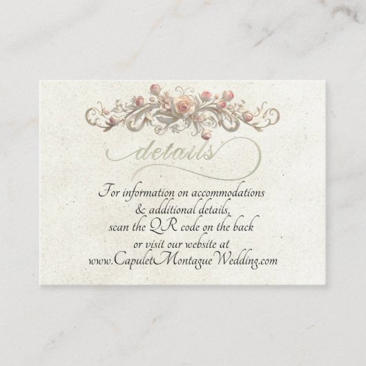 Rose Arc Border, QR Code - Cream エンクロージャーカード (正面)