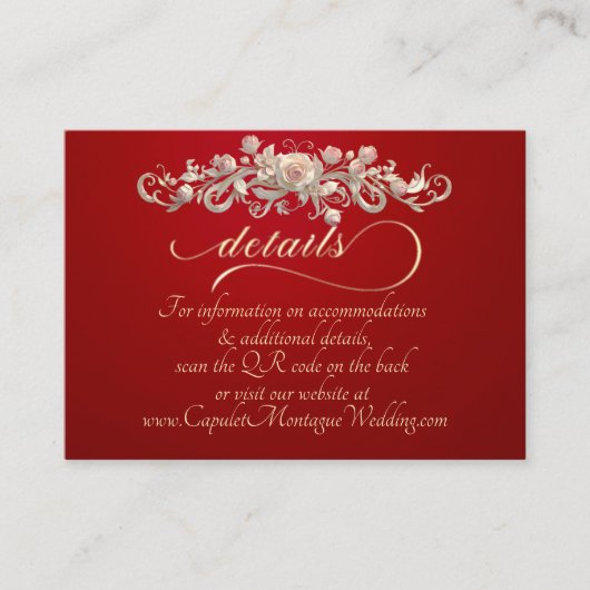Rose Arc Border, QR Code - Red エンクロージャーカード (正面)
