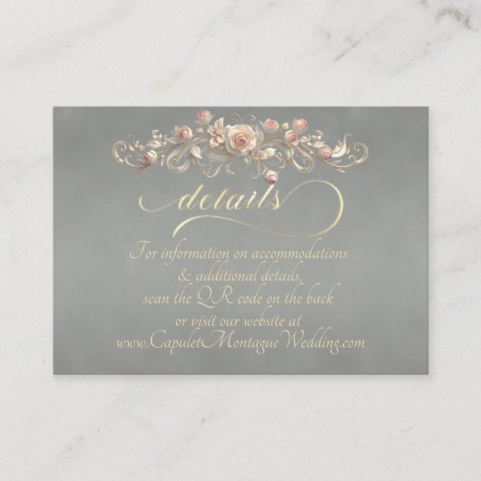 Rose Arc Border, QR Code - Sage エンクロージャーカード (正面)