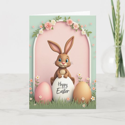 Rose Arch Easter Bunny Card カード (正面)