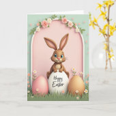 Rose Arch Easter Bunny Card カード (黄色い花)