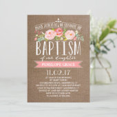 Rose Banner Burlap | 洗礼招待状 招待状 (スタンド正面)