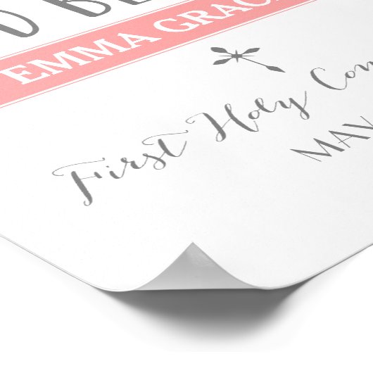 Rose Banner | Pink Communion Sign ポスター (角)